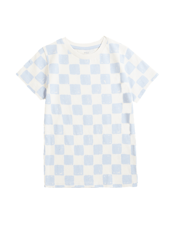 Pure Cotton Checkerboard T-Shirt (2-7 Yrs)