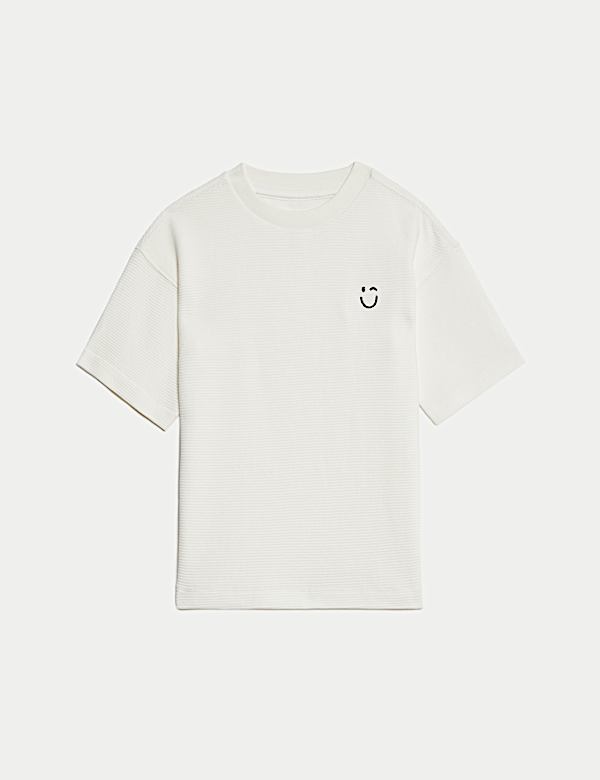 חולצת טי מכותנה טהורה בטקסטורה (7-1 שנים) - IL