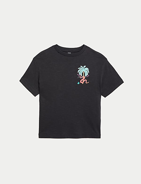 Pure Cotton Jungle Embroidered T-Shirt (2-8 Yrs) - US
