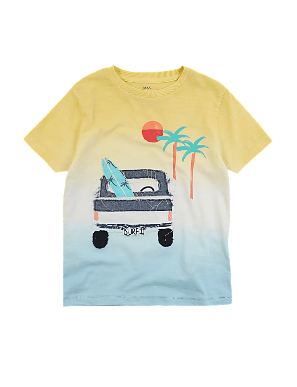Cotton Truck Applique T-Shirt (2-7 Yrs)