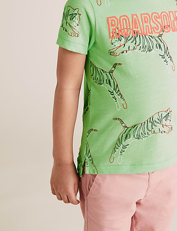 Pure Cotton Tiger Print T-Shirt (2-7 Yrs)
