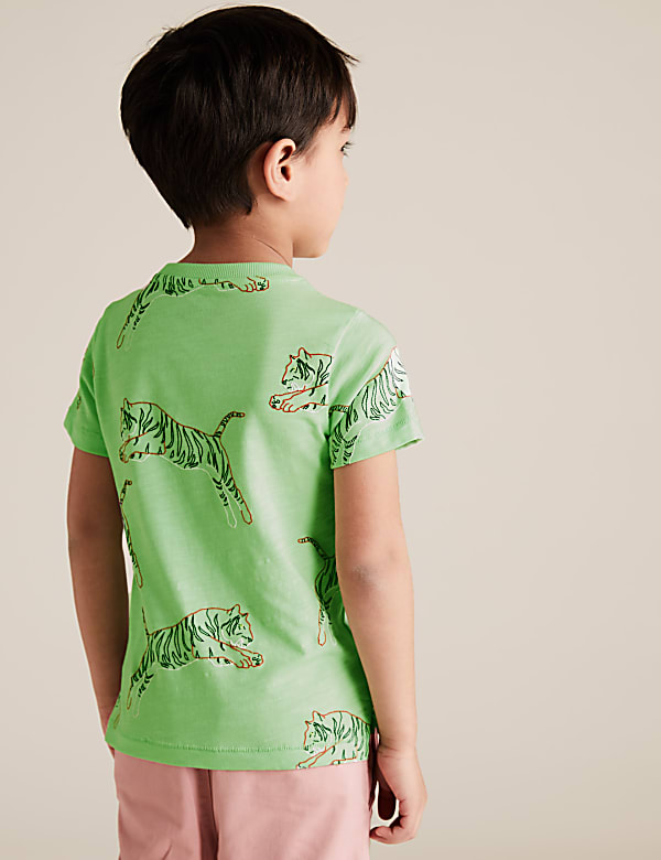 Pure Cotton Tiger Print T-Shirt (2-7 Yrs)