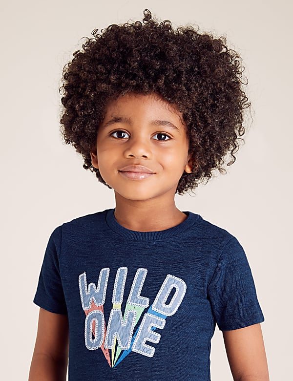 Pure Cotton Wild One Slogan T-Shirt