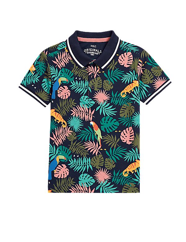 Pure Cotton Printed Collar Neck T-Shirt