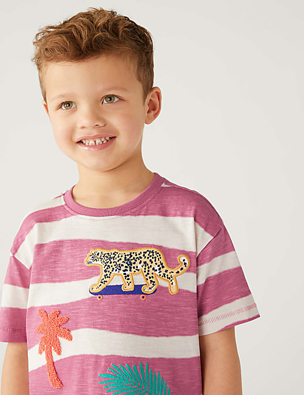 Pure Cotton Striped Safari T-Shirt