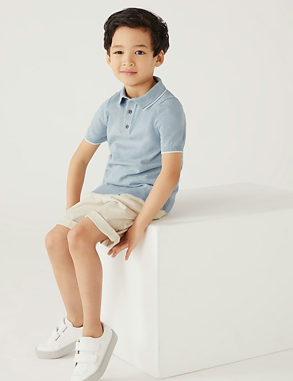 Cotton Rich Knitted Polo Top