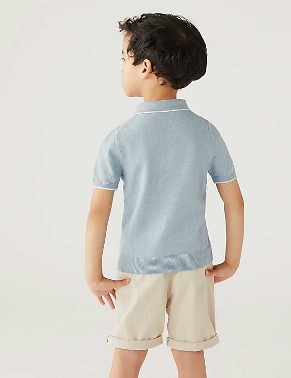 Cotton Rich Knitted Polo Top