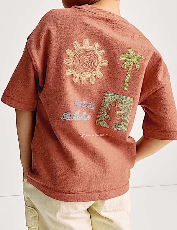 Pure Cotton Embroidered T-Shirt (2-8 Yrs) - FR