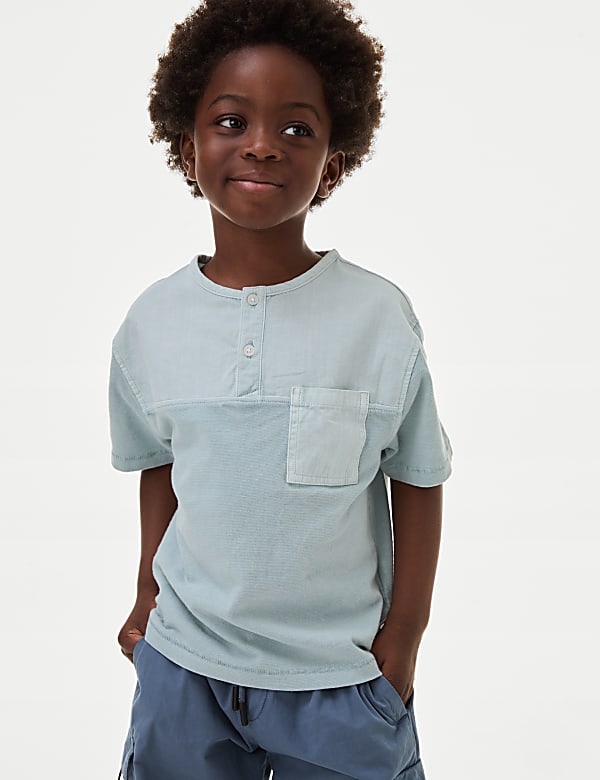 Cotton Rich Striped Textured T-Shirt (2-8 Yrs) - IS