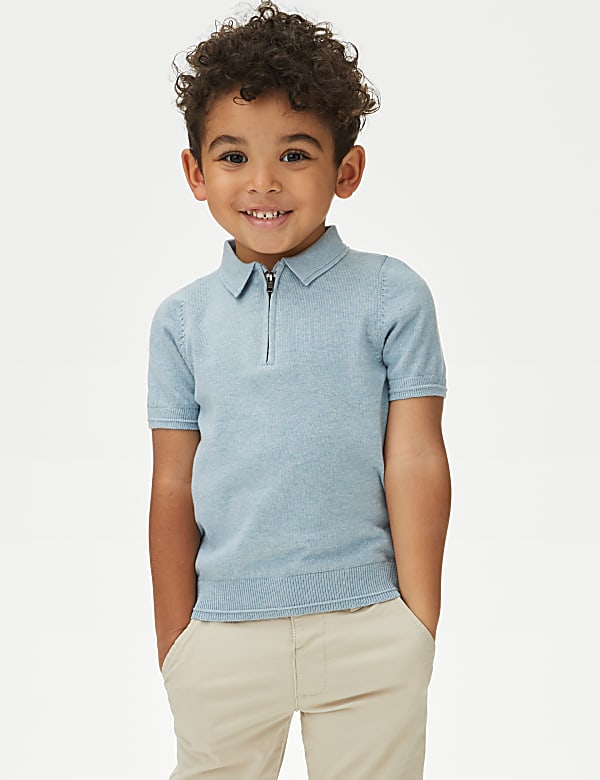 Pure Cotton Knitted Polo Shirt (2-8 Yrs)