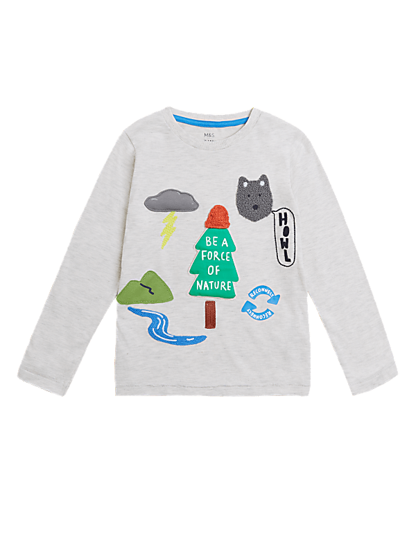 Cotton Rich Nature Embroidered Top (2-7 Yrs)