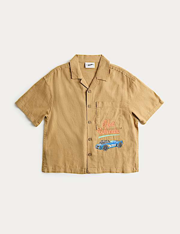 Linen Rich Hot Wheels&trade; Graphic Shirt (2-8 Yrs)