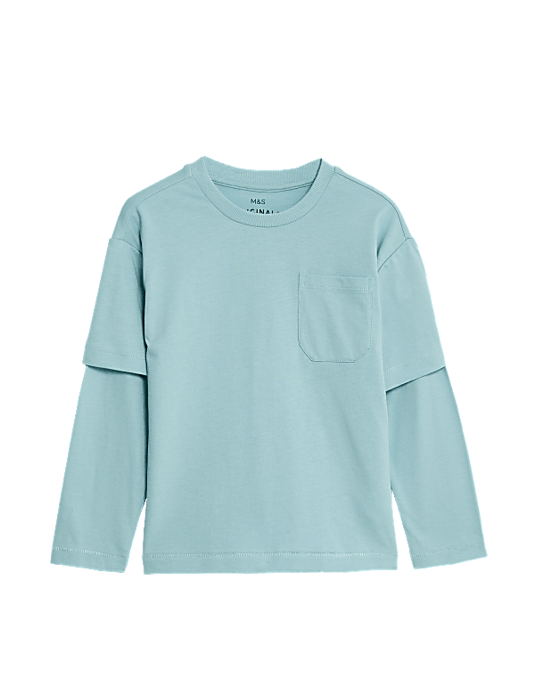 Pure Cotton Mock Sleeve Top (2-8 Yrs)