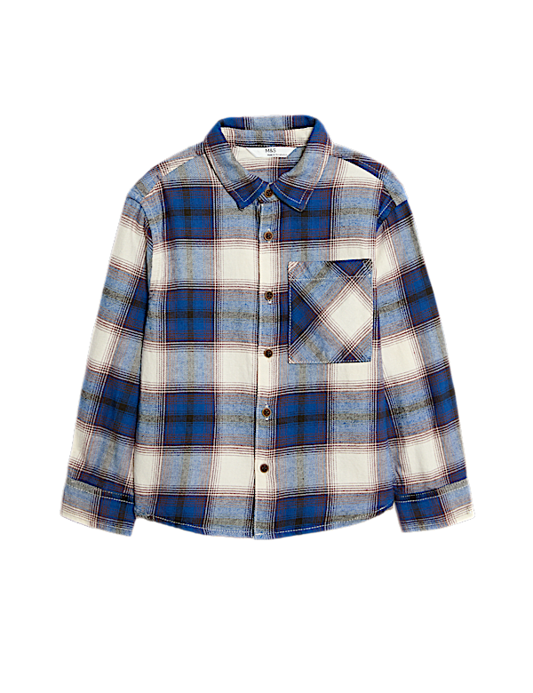 Pure Cotton Brushed Checked Shirt (2-8 Yrs)