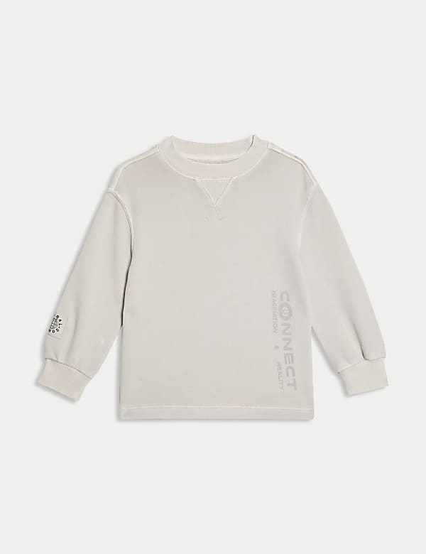 Cotton Rich Slogan Print Top (1-8 Yrs) - IT