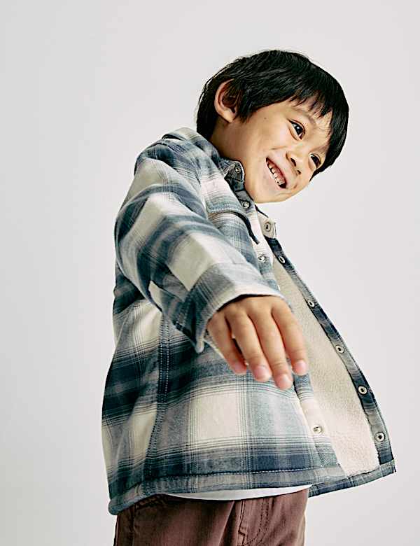 Surchemise 100 % coton à carreaux avec doublure imitation peau de mouton (du 2 au 10 ans) - LU