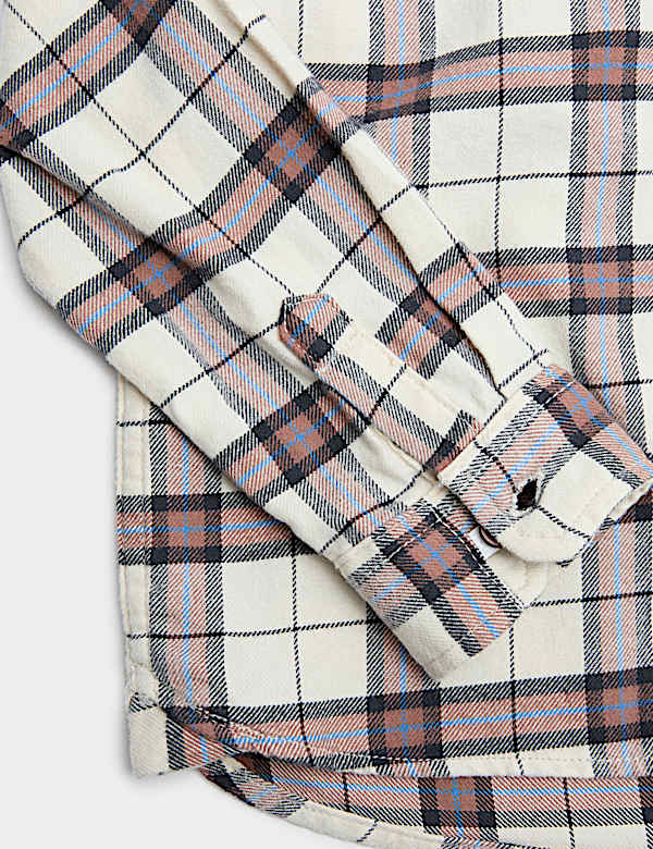 Pure Cotton Checked Hooded Shirt (2-8 Yrs)