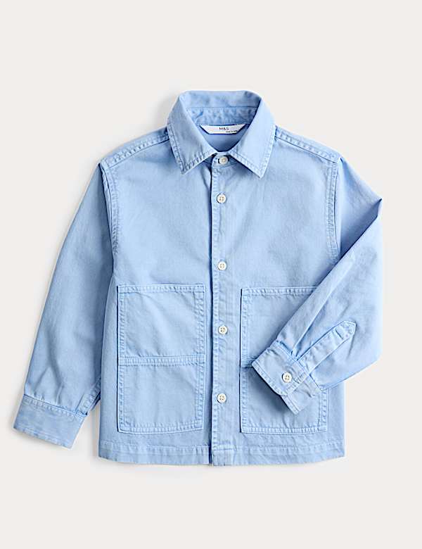 Pure Cotton Twill Overshirt (2-8 Years)