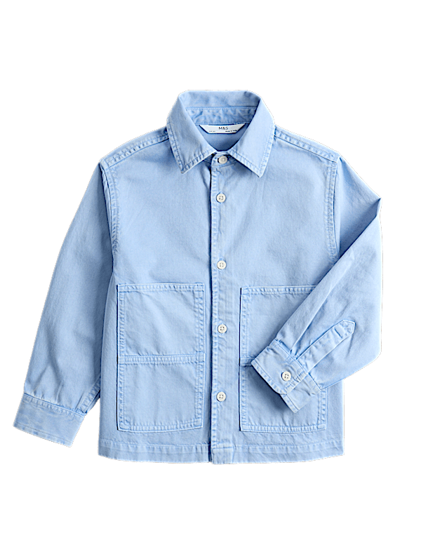 Pure Cotton Twill Overshirt (2-8 Years)