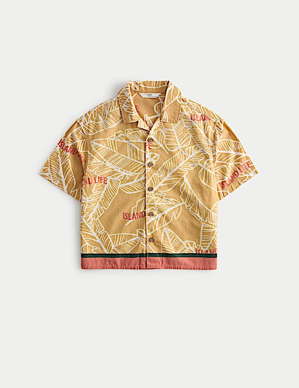 Pure Cotton Tropical Print Shirt (2-8 Yrs)