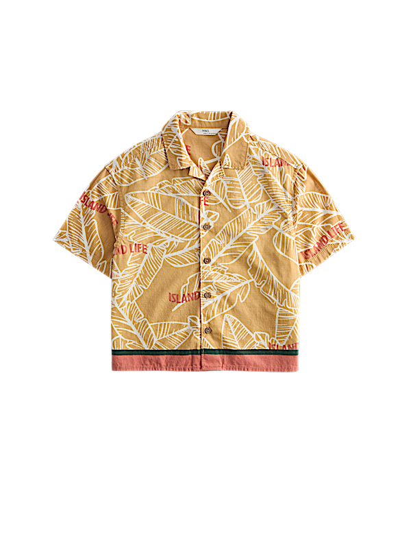 Pure Cotton Tropical Print Shirt (2-8 Yrs)