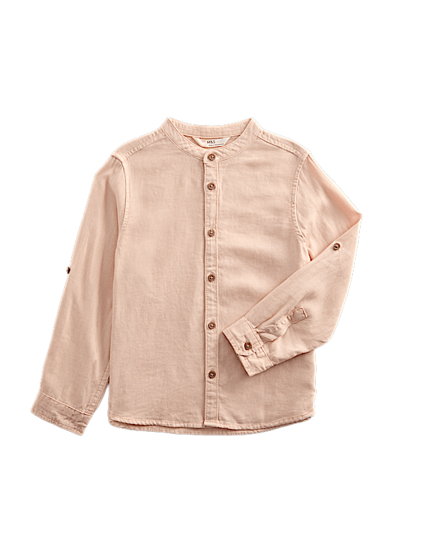 Linen Rich Grandad Shirt (2-8 Yrs)