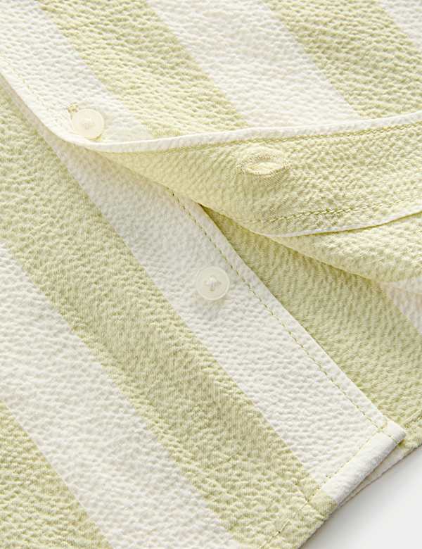 Cotton Rich Striped Seerscucker Shirt (2-8 Yrs)
