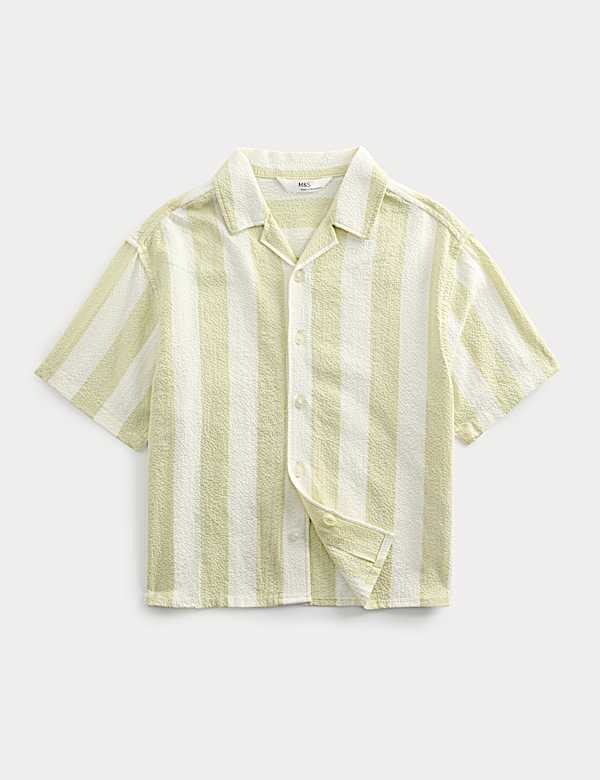 Cotton Rich Striped Seerscucker Shirt (2-8 Yrs)
