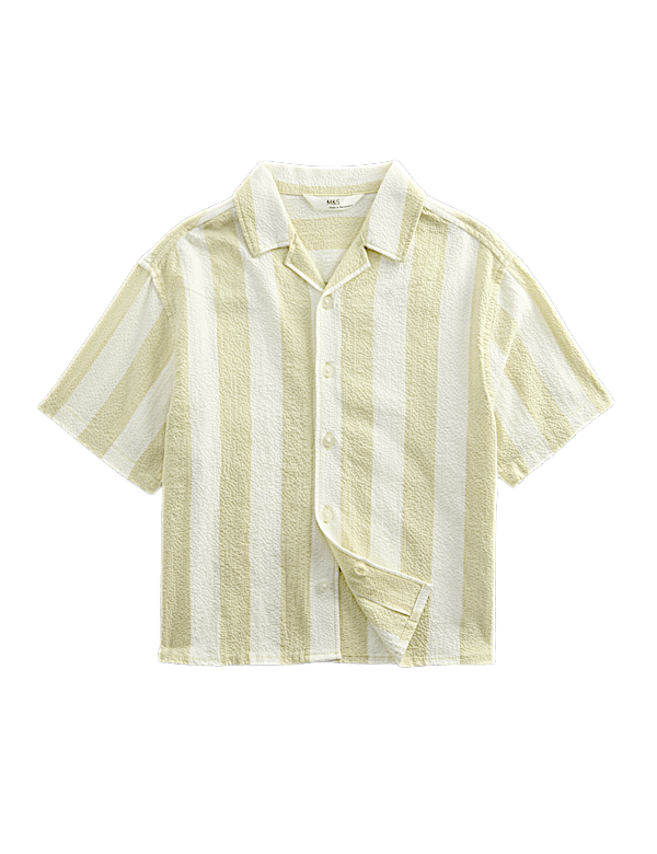 Cotton Rich Striped Seerscucker Shirt (2-8 Yrs)