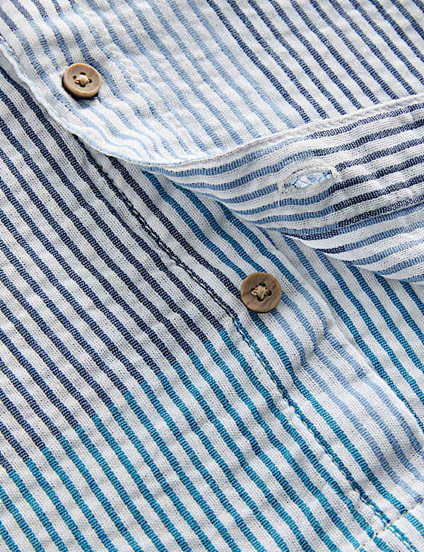 Pure Cotton Checked Seersucker Shirt (2-8 Yrs)