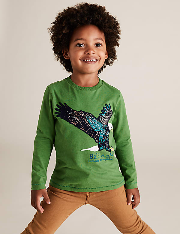 Cotton Embroidered Eagle Top