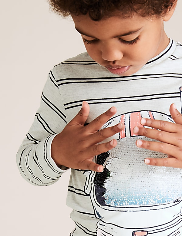 Cotton Reversible Sequin Alien Top (2-7 Yrs)