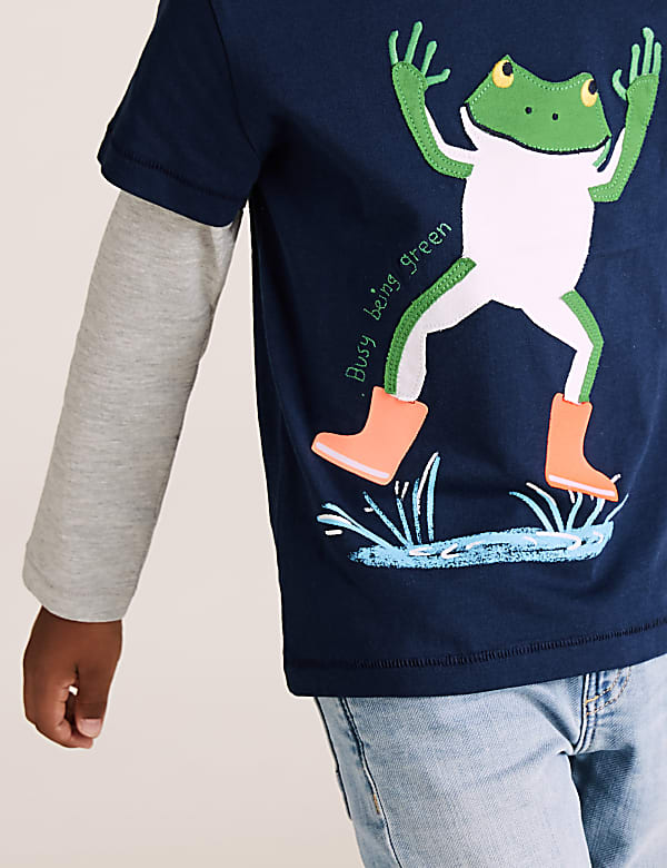 Cotton Embroidered Frog Top (2-7 Yrs)