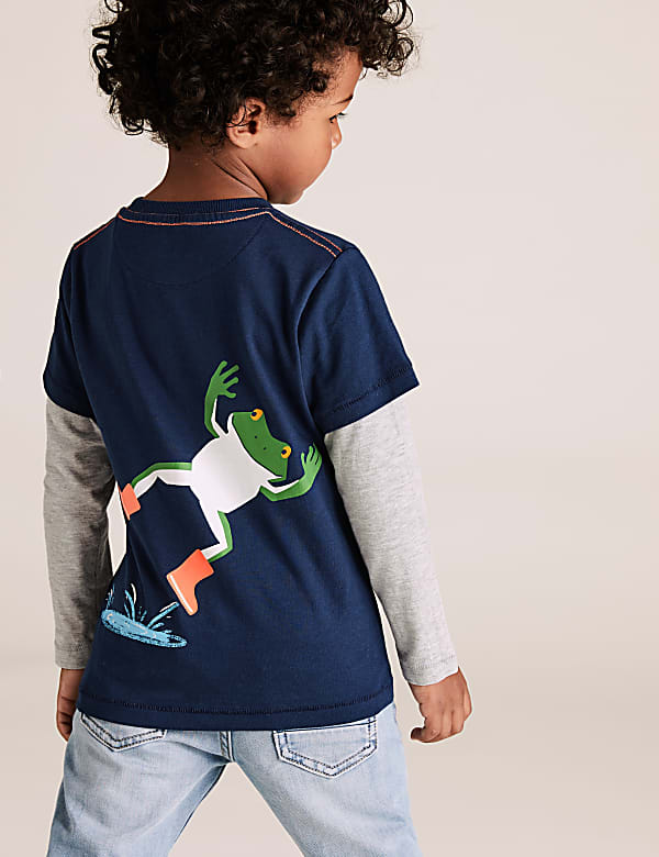 Cotton Embroidered Frog Top (2-7 Yrs)