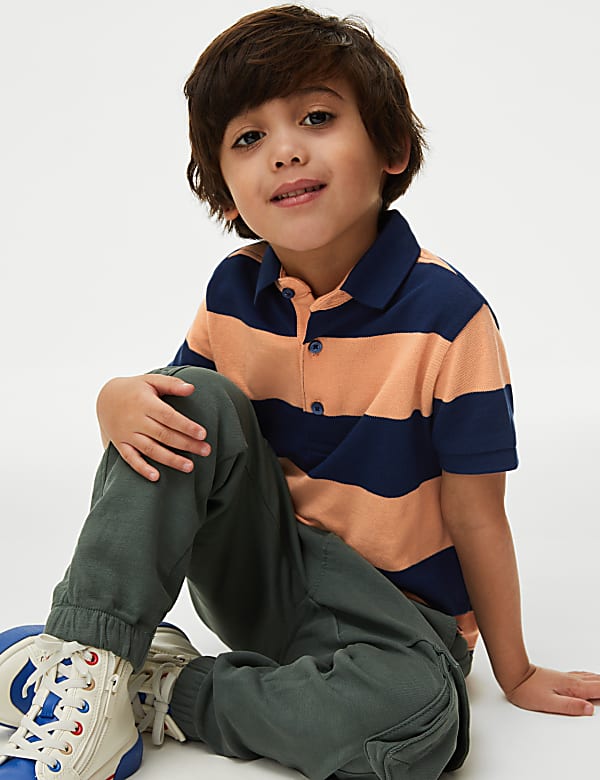 Pure Cotton Striped Polo Shirt (2-8 Yrs) - ID