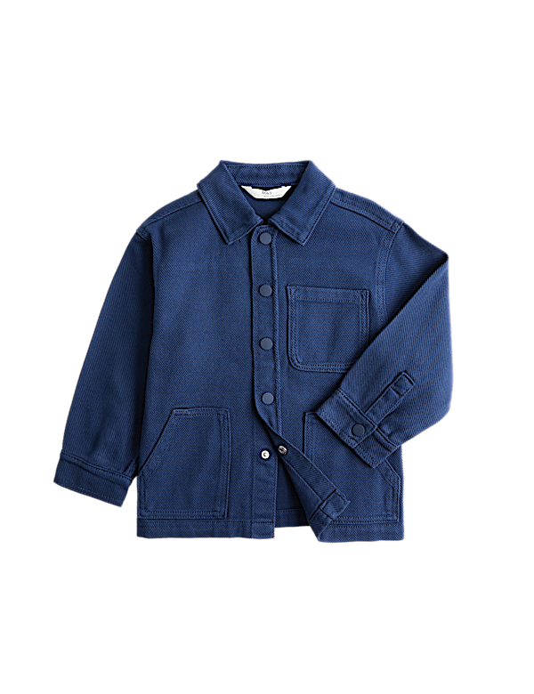 Pure Cotton Denim Twill Overshirt (2-8 Yrs)