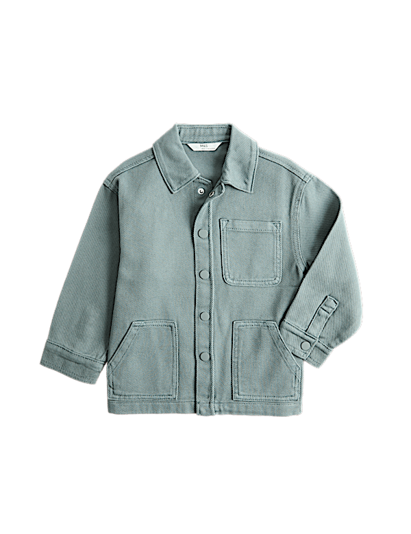 Pure Cotton Denim Twill Overshirt (2-8 Yrs)