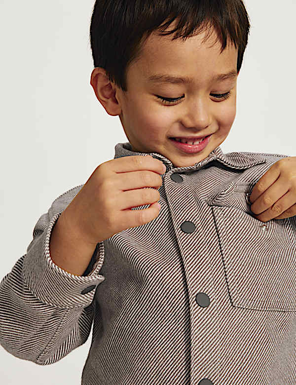 Pure Cotton Brushed Striped Shirt (2-8 Yrs) - CH