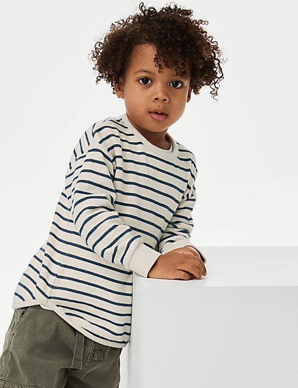 Cotton Rich Striped Sweatshirt (2-8 Yrs) - GR