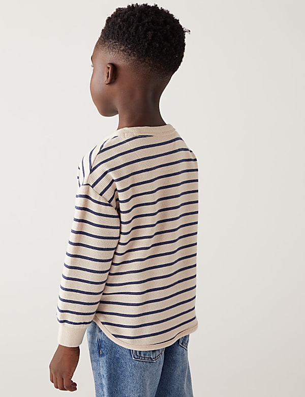 Cotton Rich Striped Sweatshirt