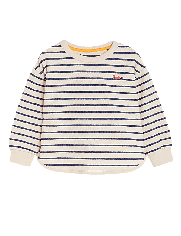 Cotton Rich Striped Sweatshirt