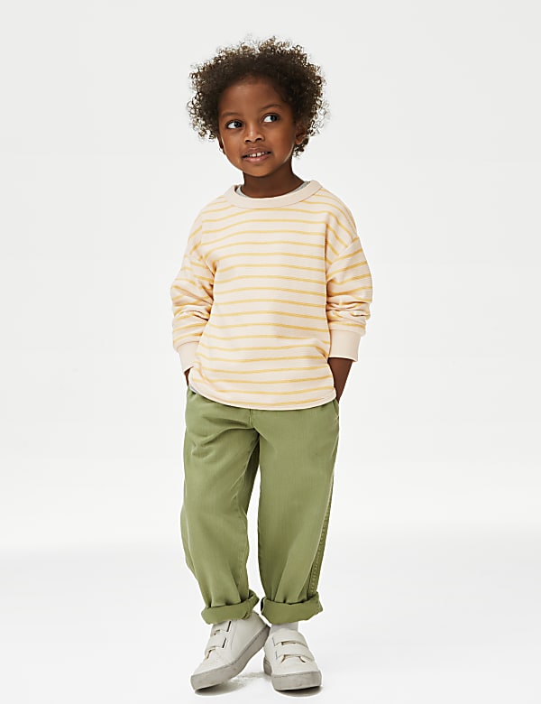 Cotton Rich Striped Sweatshirt