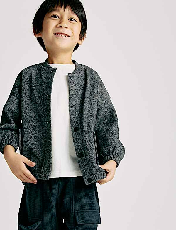 Cotton Blend Jersey Bomber Jacket (2-8 Yrs) - GR