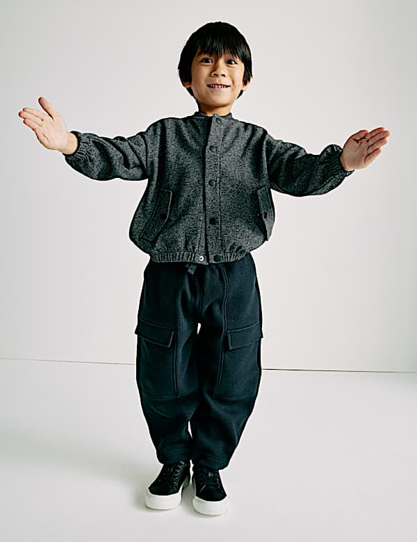 Cotton Blend Jersey Bomber Jacket (2-8 Yrs) - GR