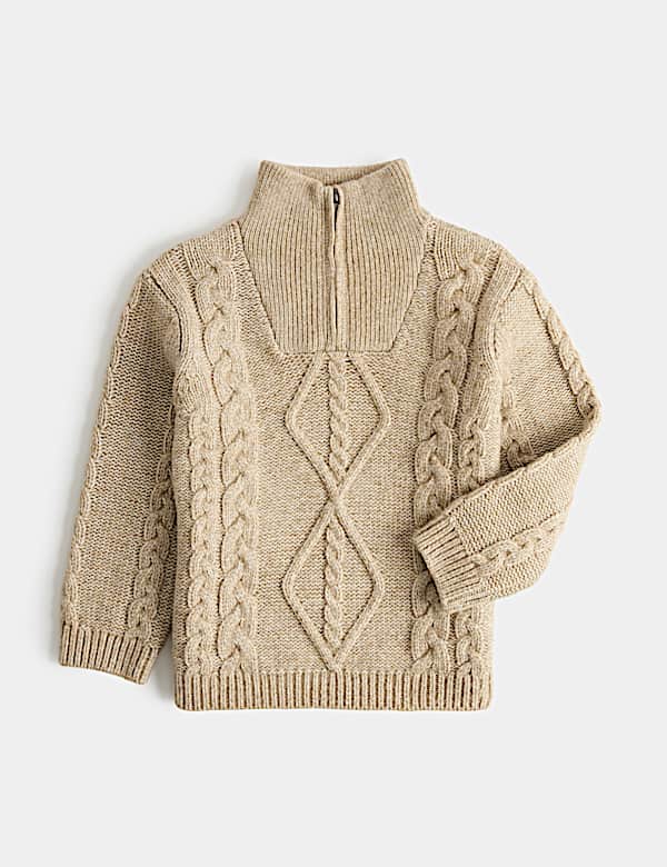 Knitted Half Zip Cable Knit Jumper (2-8 Yrs)