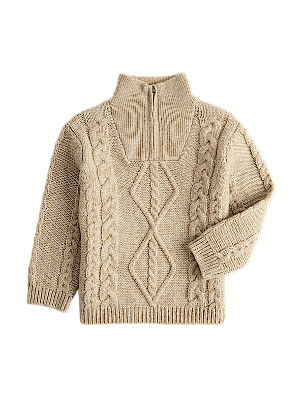 Knitted Half Zip Cable Knit Jumper (2-8 Yrs)