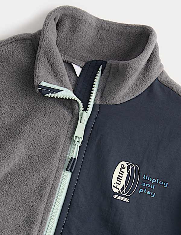 ז'קט פליז Unplug and Play עם רוכסן מלא (2&rlm;-8 שנים) - IL