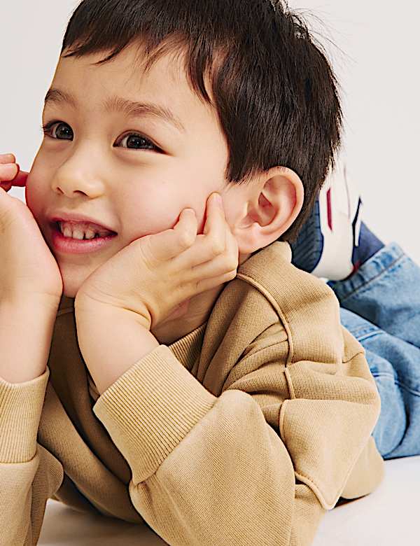 Cotton Rich Badge Sweatshirt (2-8 Yrs) - ES