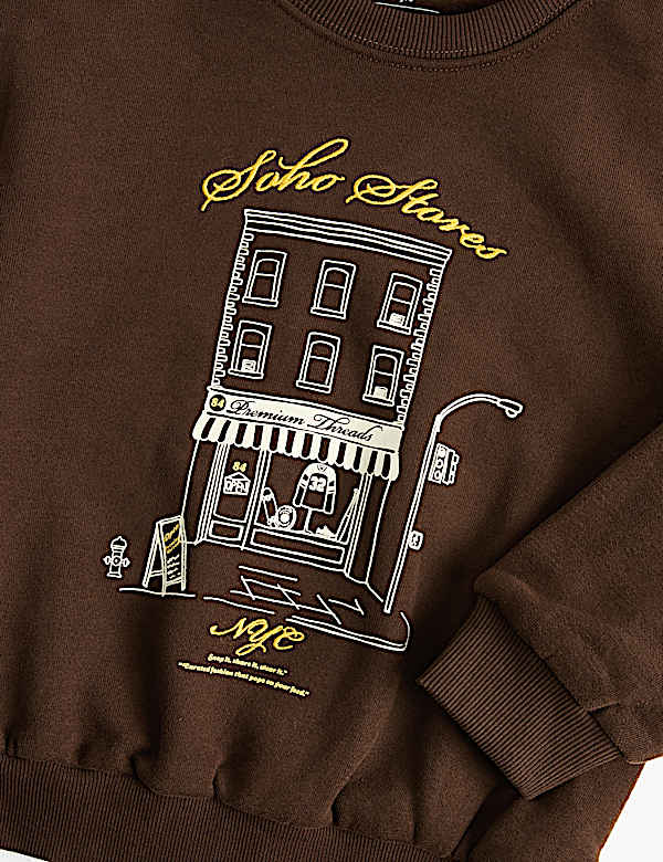 Cotton Rich Graphic Sweatshirt (2-8 Yrs)