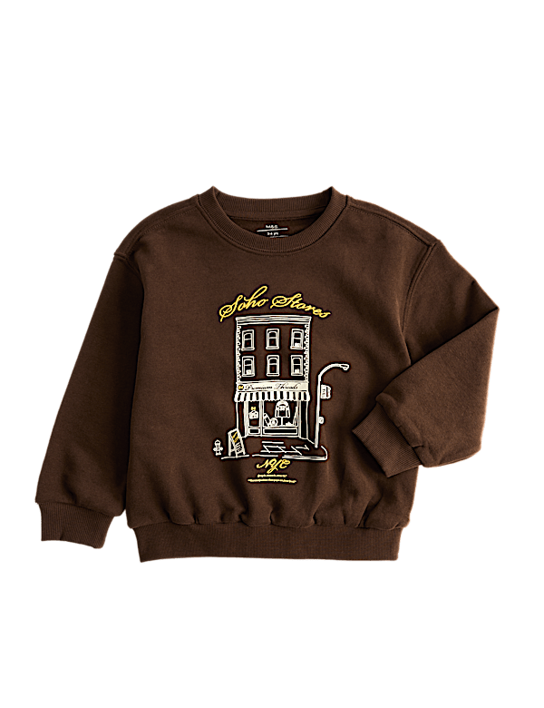 Cotton Rich Graphic Sweatshirt (2-8 Yrs)